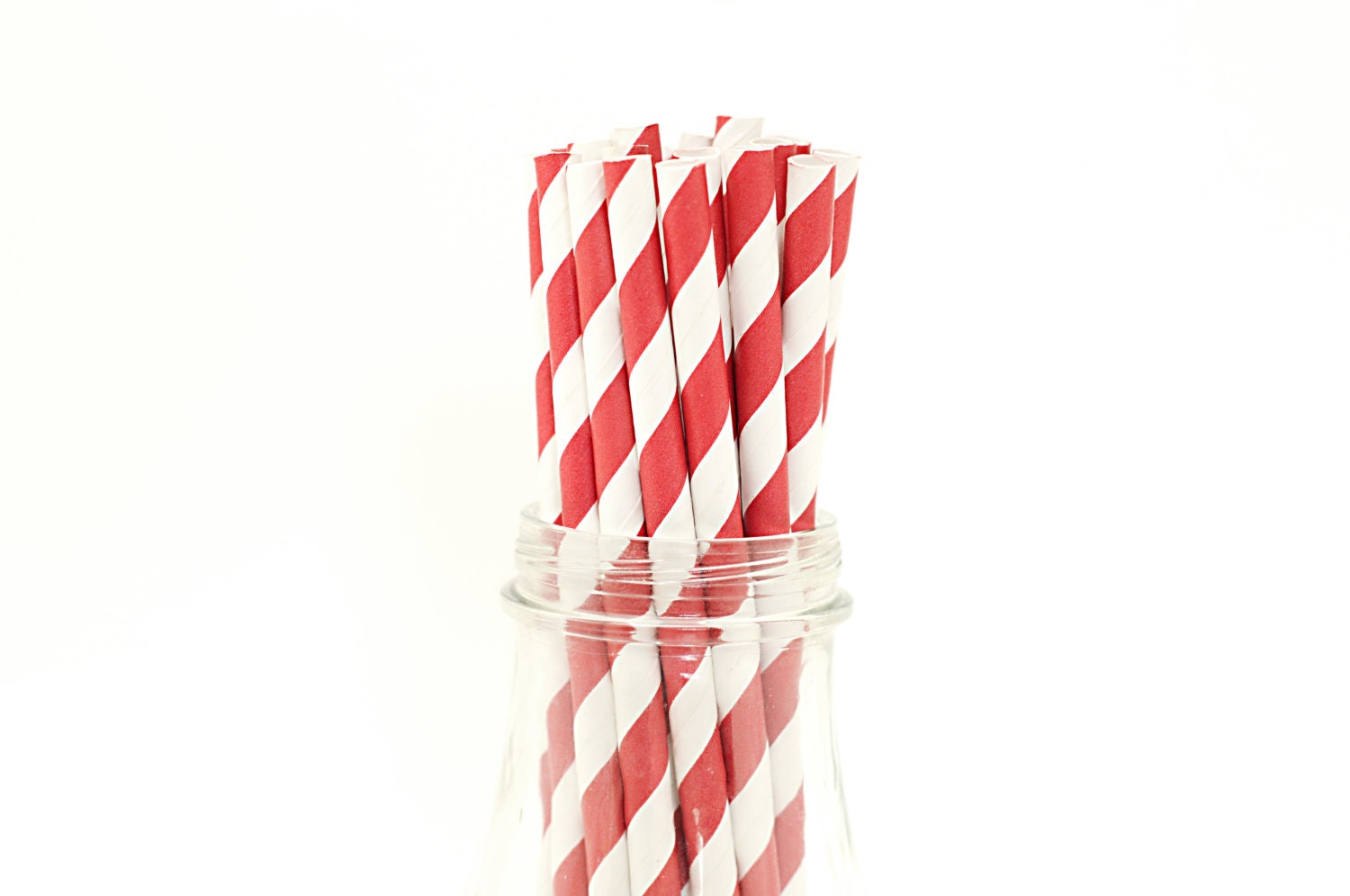 25 Red Paper Straws Striped Retro Vintage Style Carnival Circus Wedding Birthday Bridal Baby Shower W/Printable Flags Il_570xn