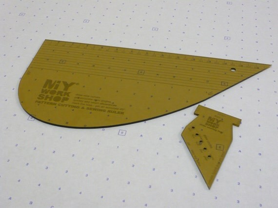 Sewing and pattern cutting tool set in perspex by MIYcollection