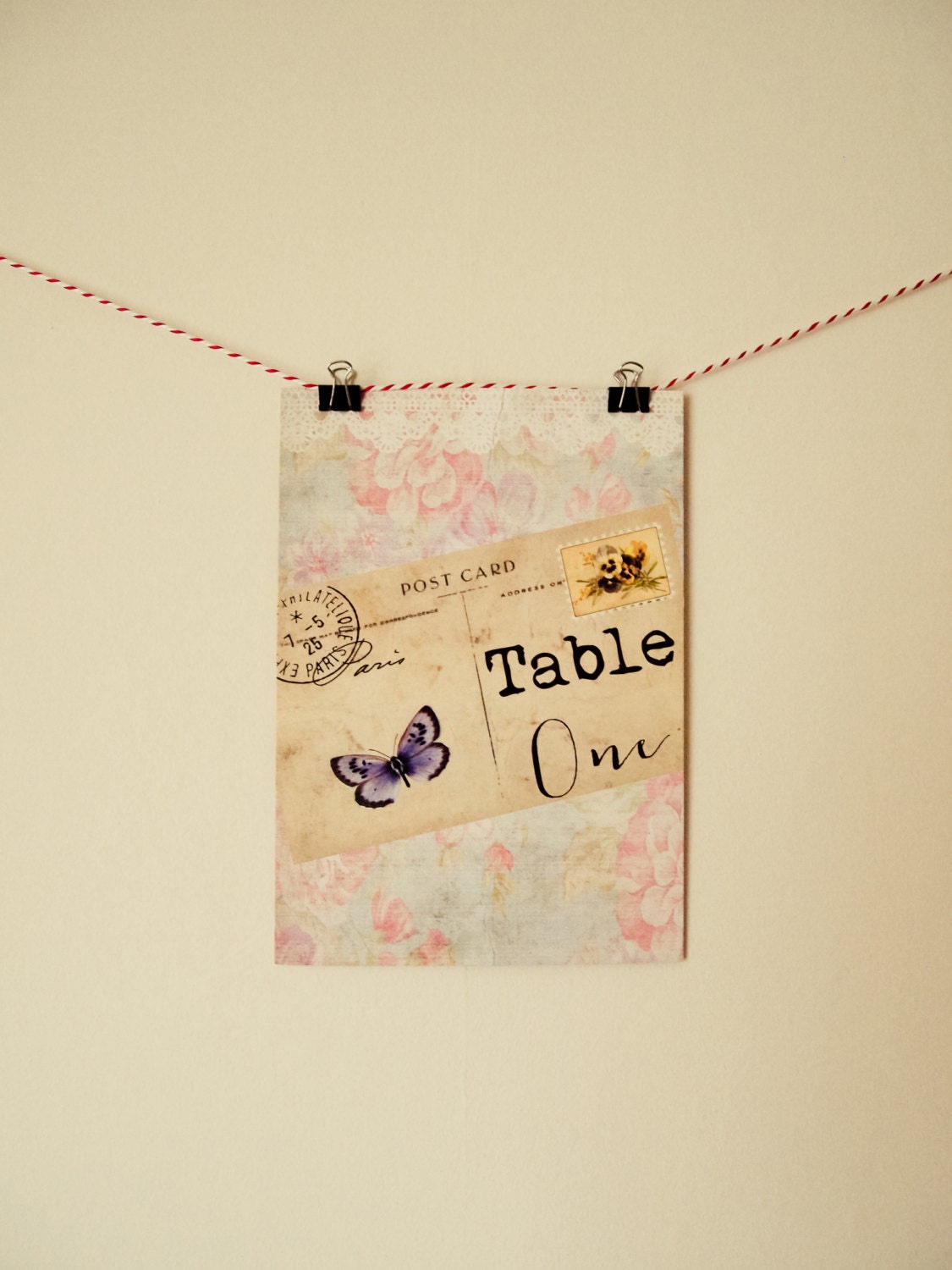 Rustic, Lace and Floral Butterfly DIY Printable Wedding Table Number/Name Il_570xn