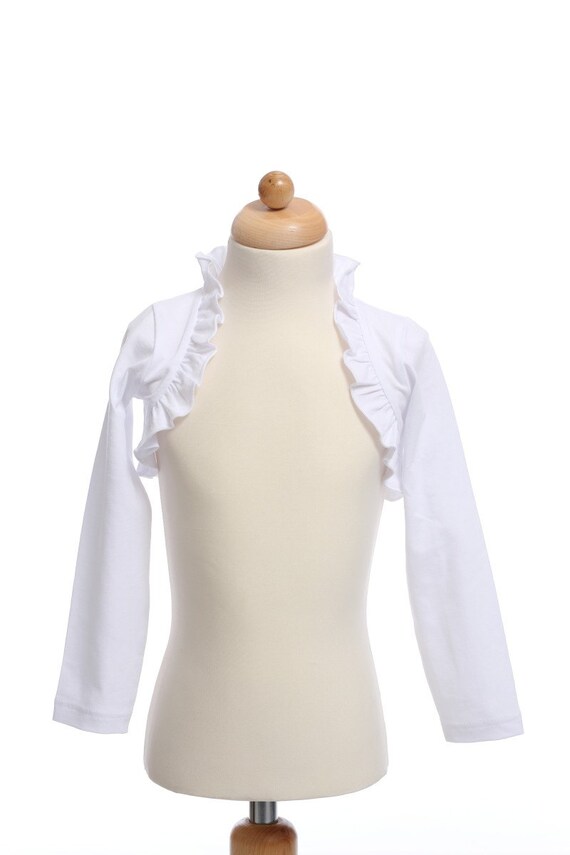Girls Cardigan Girls Bolero White Cotton Toddler by Ninidress