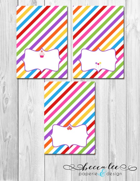 Sweets & Treats Tent Cards - DIY - Printable Il_570xn
