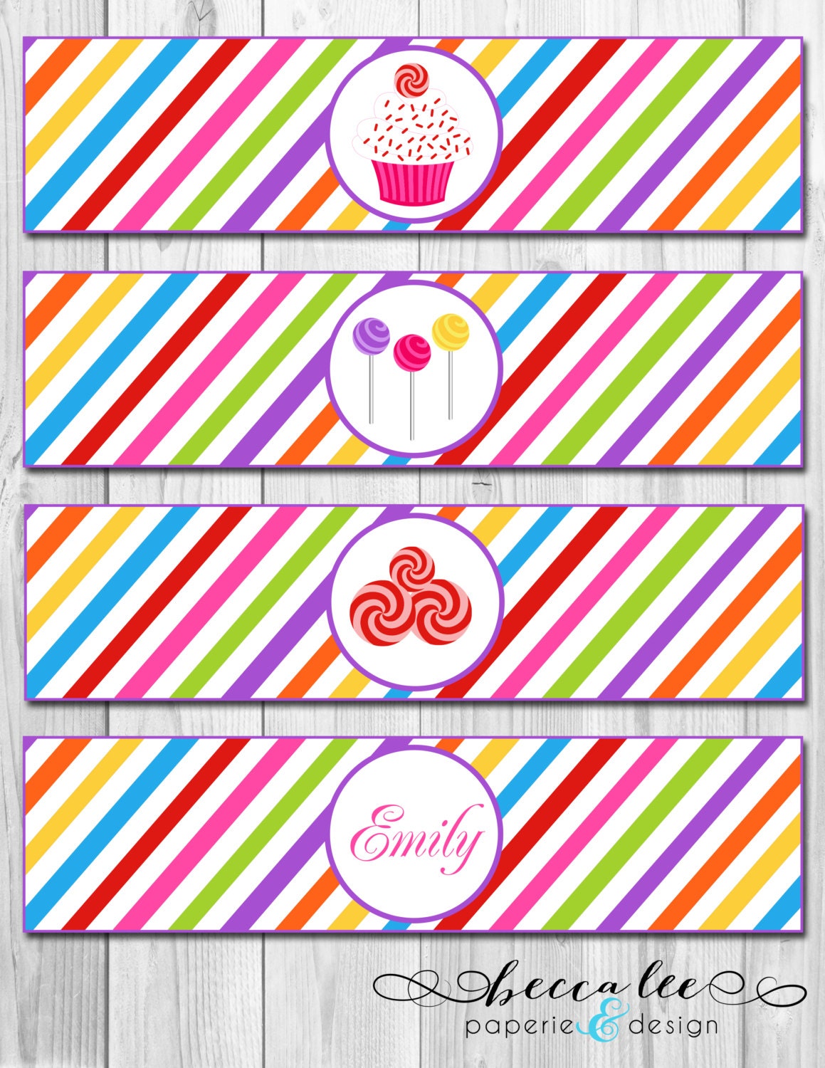 Sweets & Treats Water Bottle Labels - DIY - Printable Il_570xn
