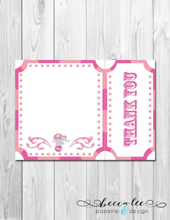Thank You Note - Carnival Baby Shower Theme - DIY - Printable Il_570xn