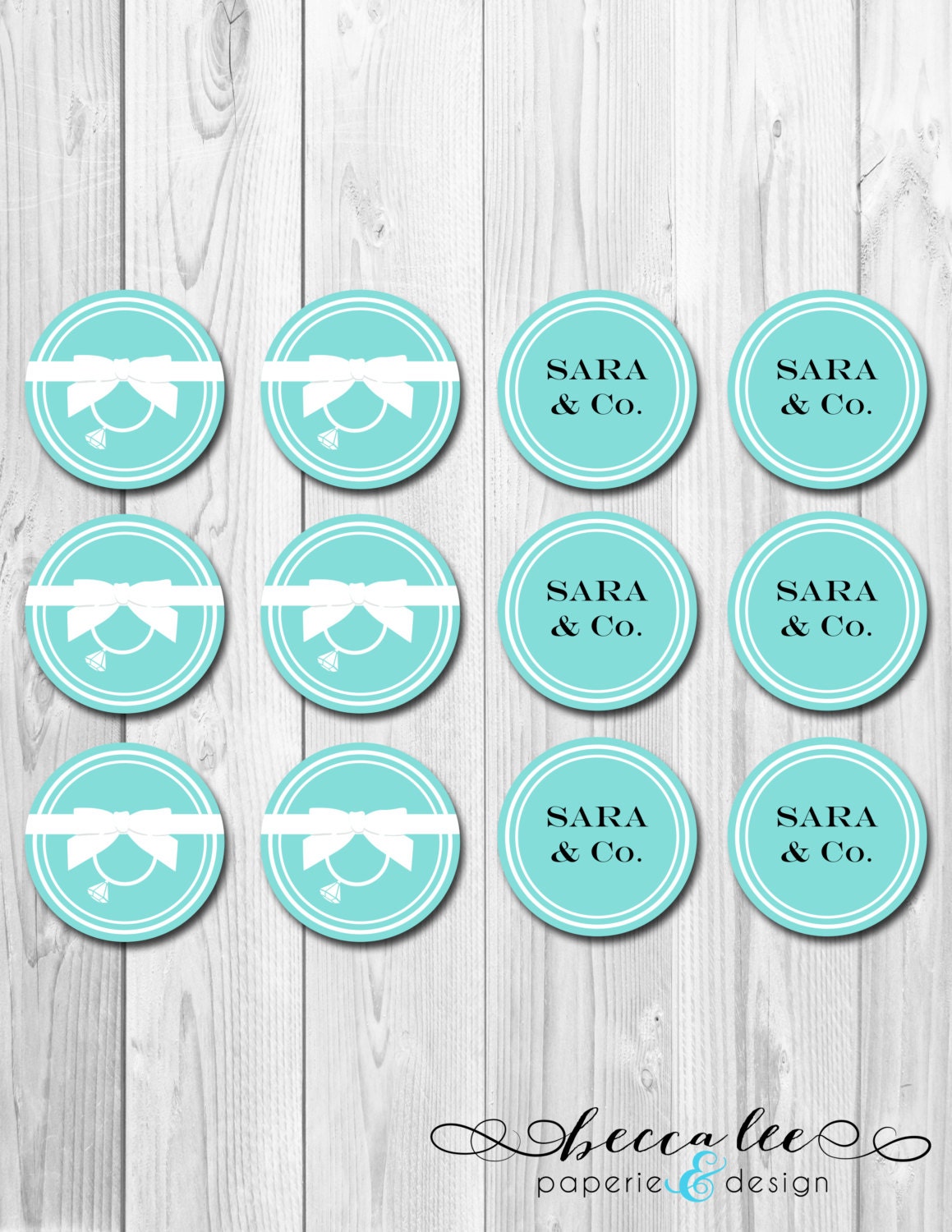 Cupcake Toppers - Tiffany & Co Inspired Bridal Shower - DIY - Printable Il_570xn