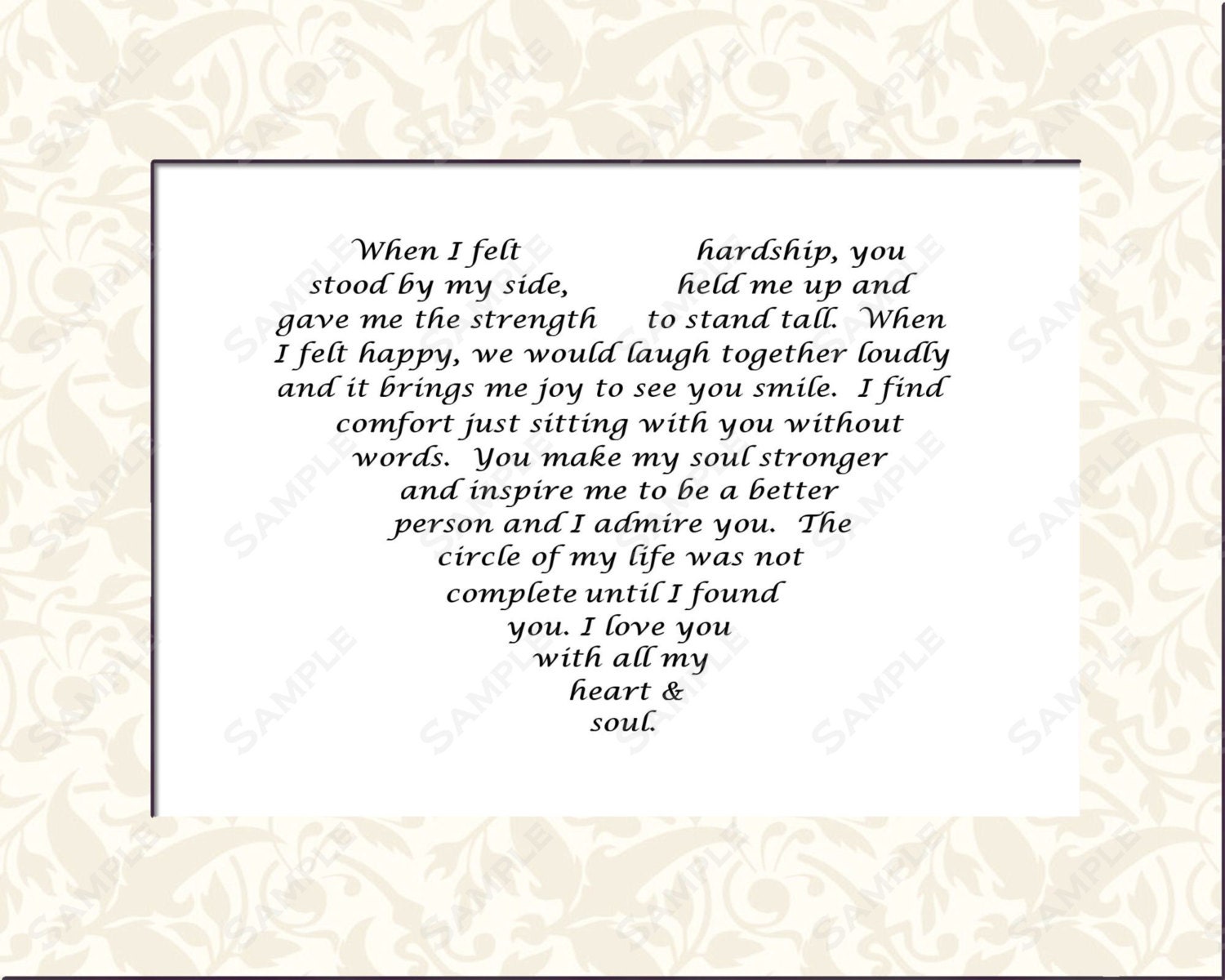 Items similar to Love Poem Gift For Wife Or Husband INSTANT DOWNLOAD 8