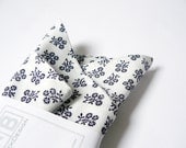 Pocket Handkerchief by BartekDesign: white navy blue flowers wedding grooms chic pocket square - BartekDesign