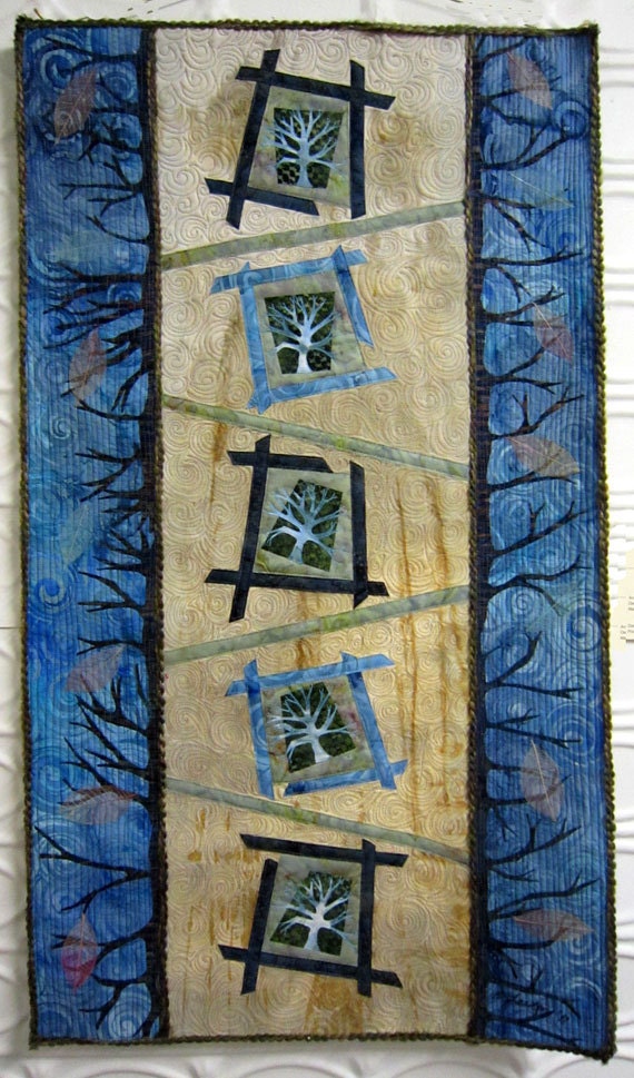 Trees Art Quilt Quilt Abstract Wall Art Art by BSLArtQuilts