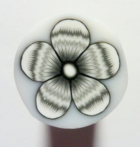 Black And White Flower Polymer Clay Cane By Claybykerm On Etsy