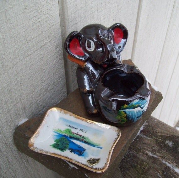 Vintage Niagara Falls Elephant Ashtray and by Raidersoflostloot