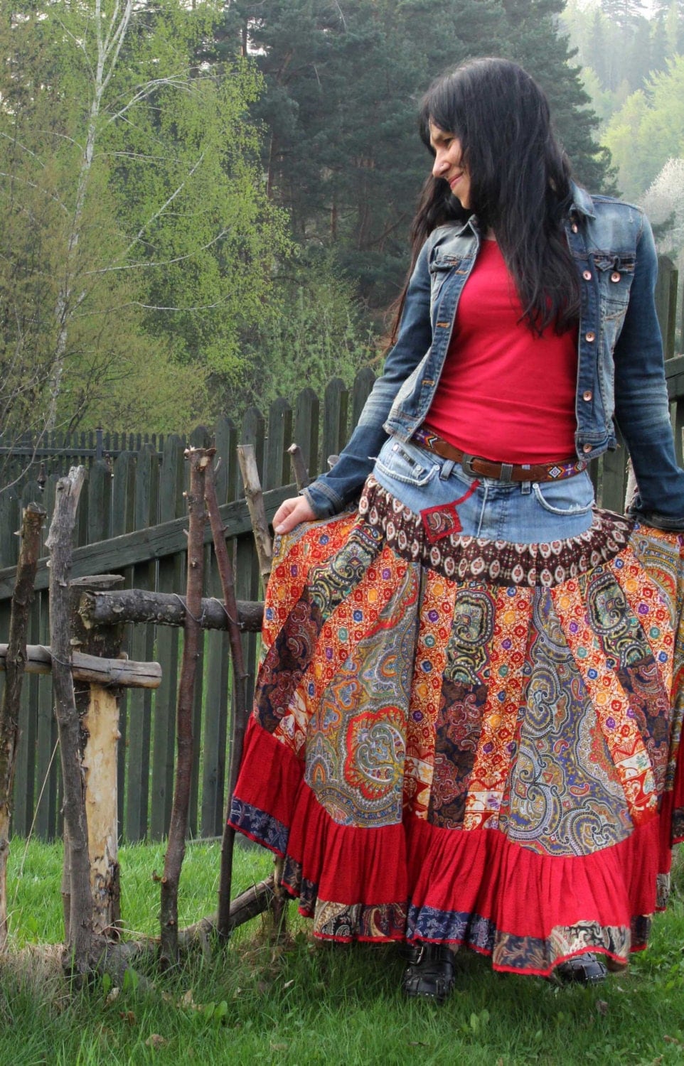 Gypsy Hippie Boho Folk Skirt Recycled And Patchwork By 5130 | Hot Sex  Picture