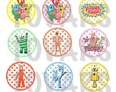 YO GABBA GABBA 1 inch bottle cap images 4x6 template bows necklaces baby kids tv