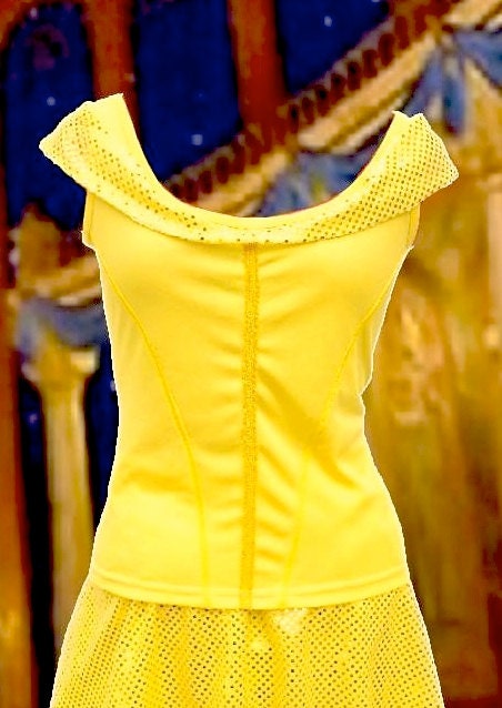 Belle Beauty and the Beast inspired running top with arm warmers