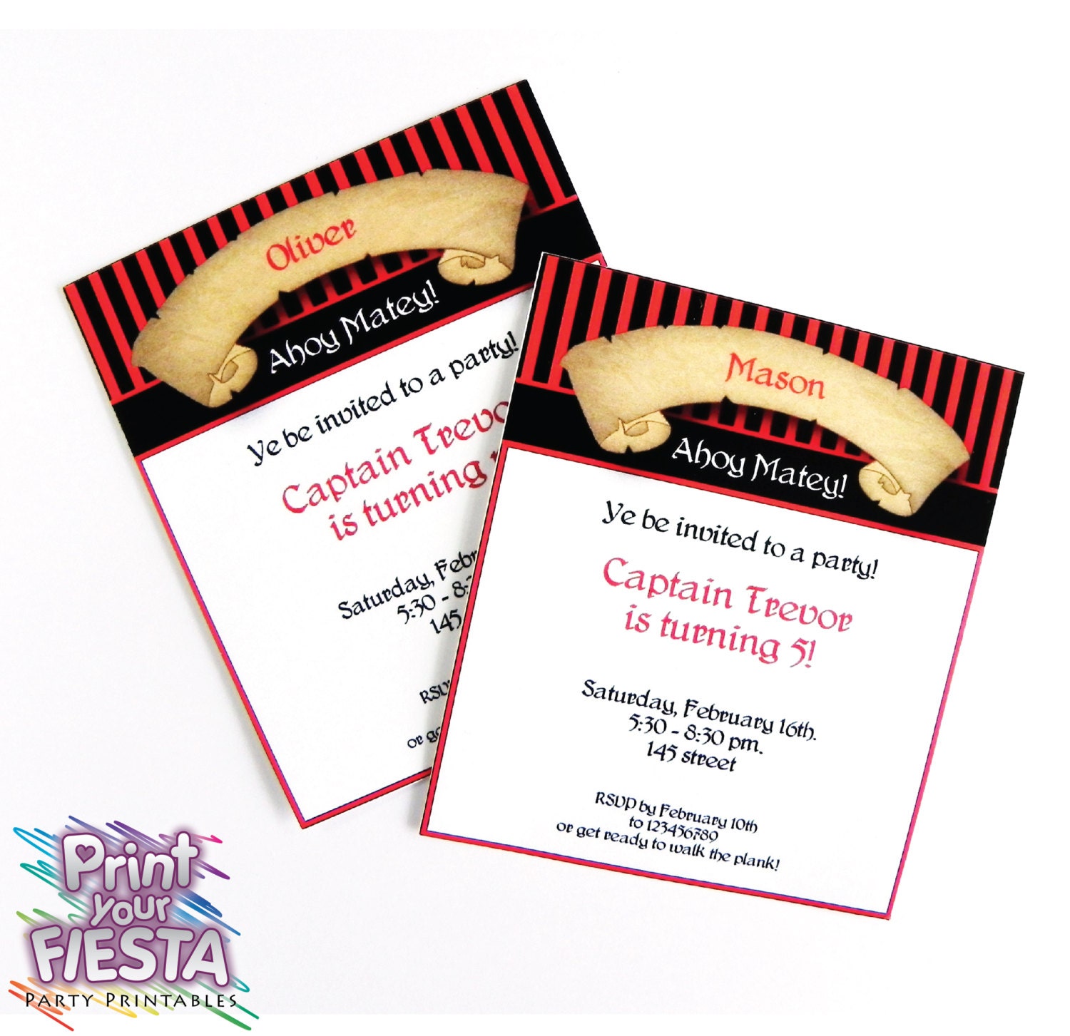 Print Your Fiesta editable printable Invitation Cards - Pirate Adventure - PDF file, Free shipping, Opening Sale 40% OFF Il_570xn