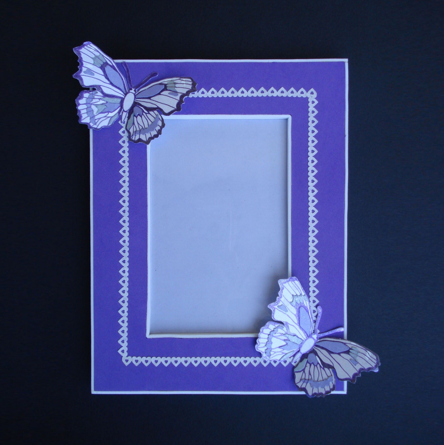 Handmade Picture frame butterfly purple picture by