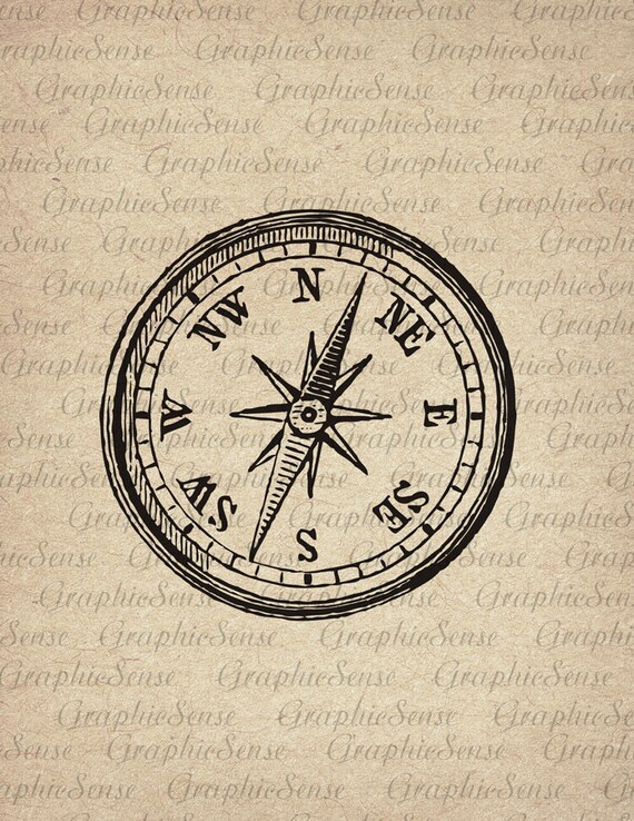 Mariner's Compass Printable Graphics Digital by GraphicSense