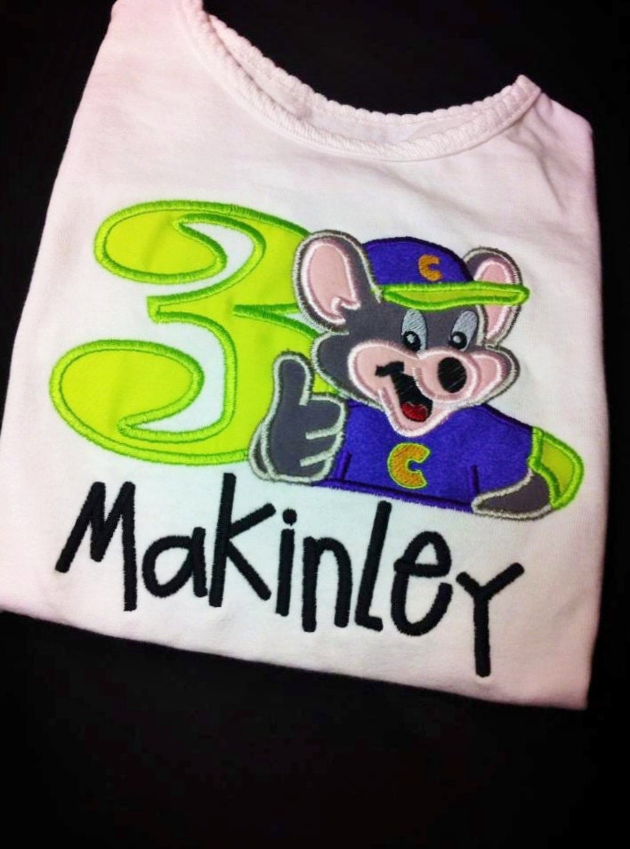 purple chuck e cheese shirt