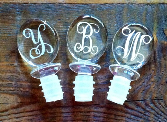 Personalized Wine Bottle Stoppers by MaryLucasGifts on Etsy
