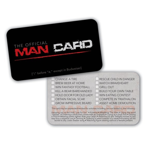 INSTANT DOWNLOAD PRINTABLE Official Man Card by TheStudioDial
