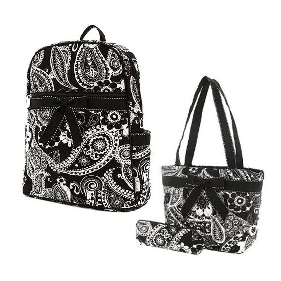 Monogrammed Quilted Backpack and Lunch Box Set by Monograms4Ever