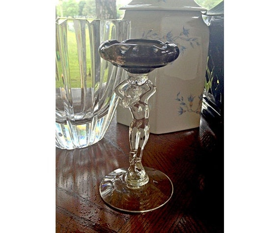 Smoke Ashtray Cambridge Nude Stem Statuesque Glass