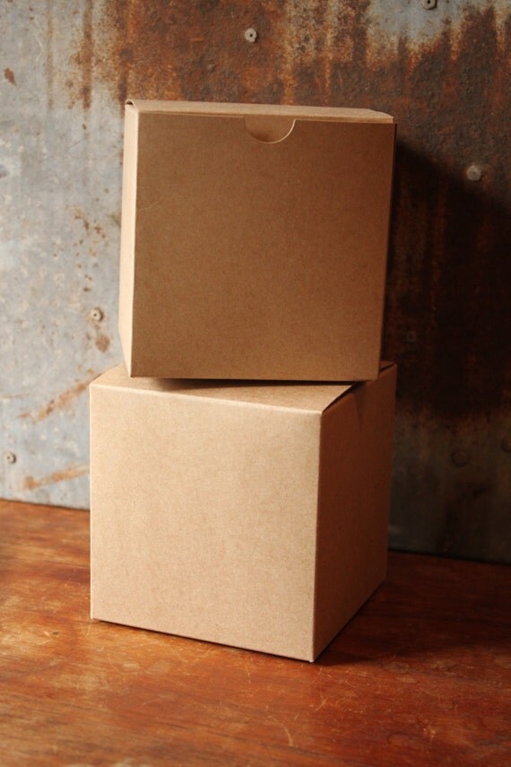 Kraft Gift Box 4X4X4 set of 15 -- Favor Box Il_570xn