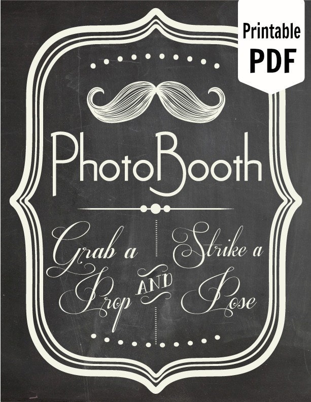 DIY. PRINTABLE PDF. Photo Booth Sign. Photo by LittleRetreats