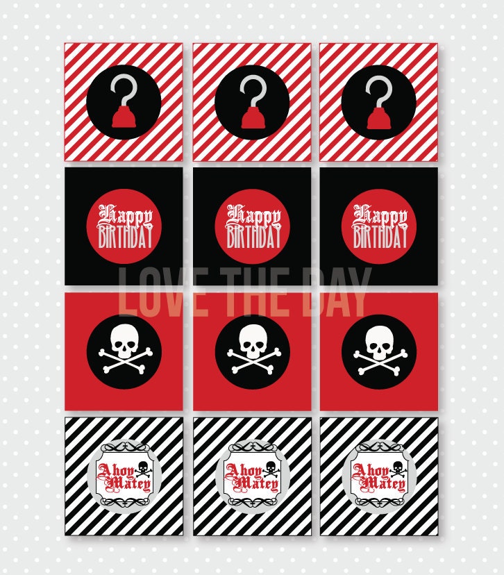 Pirate Party PRINTABLE Cupcake Toppers (INSTANT DOWNLOAD) by Love The Day Il_570xn