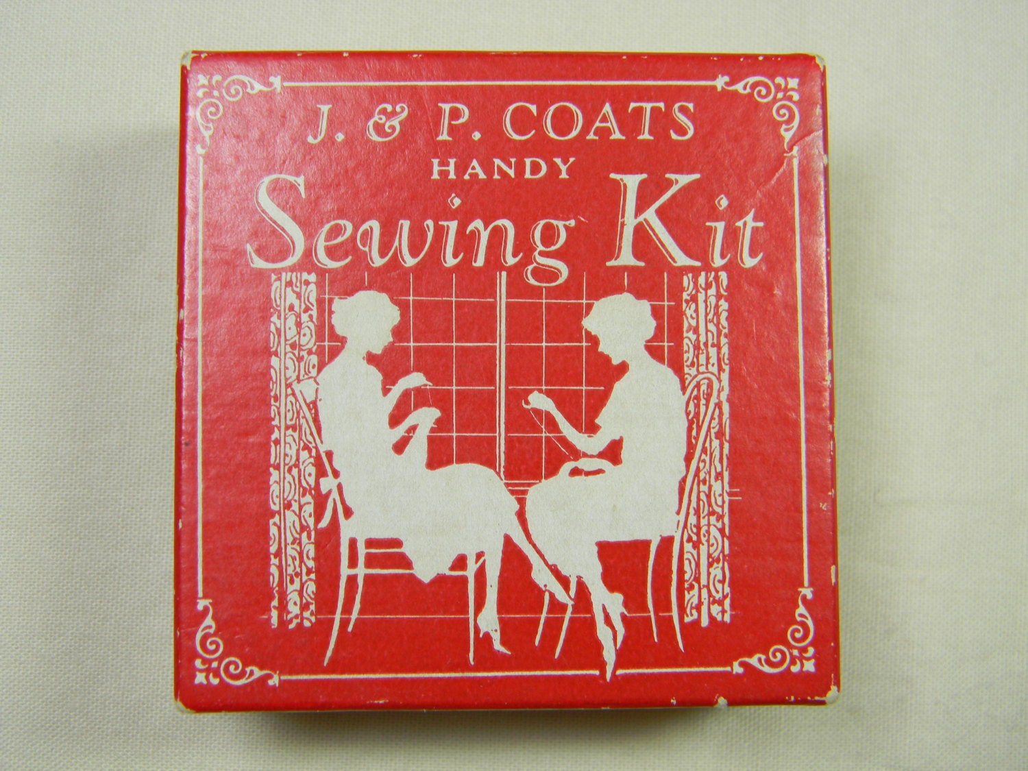 Vintage Red J and P Coats Handy Sewing Kit - Patalier