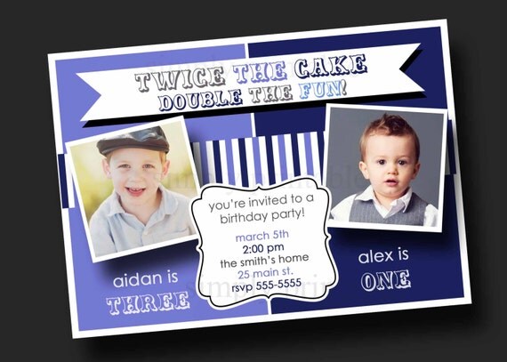 Joint Boy Birthday Invitation Il_570xn