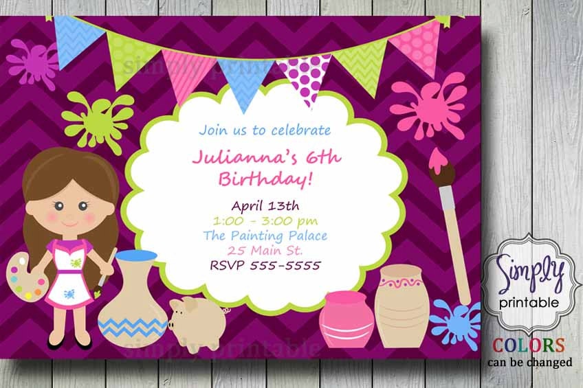 Ceramics Painting Party Invitation Il_570xn