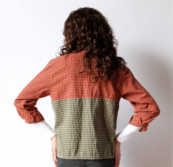 color block flannel womens