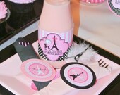 PARIS Party - STRAW FLAGS - Girls Birthday Party - Glamour Party - Diva Girl Party - Wedding Shower - Eiffle Tower - Instant Download Il_170x135
