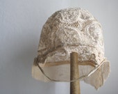 Antique BABY BONNET // French Lace bonnet - LaSartoria