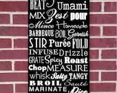 12x36 Cooking/Kitchen Themed Typography Word Art Painting