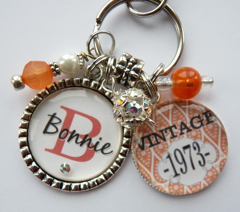 40th birthday gift keychain vintage personalized name mother sister ... 40th birthday gift keychain vintage personalized name mother sister ...