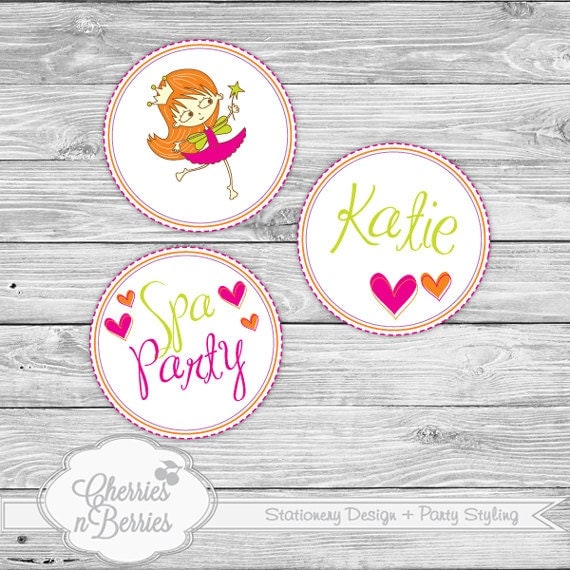 Spa Party Printable 4inch circles Il_570xn