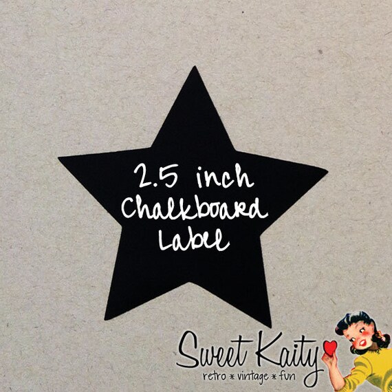 12 Star Chalkboard Labels with Chalk - 2.5 inch Star - DIY Mason Jars, Wedding Favors, Party Favors, Organization, Pantry, Storage Il_570xn