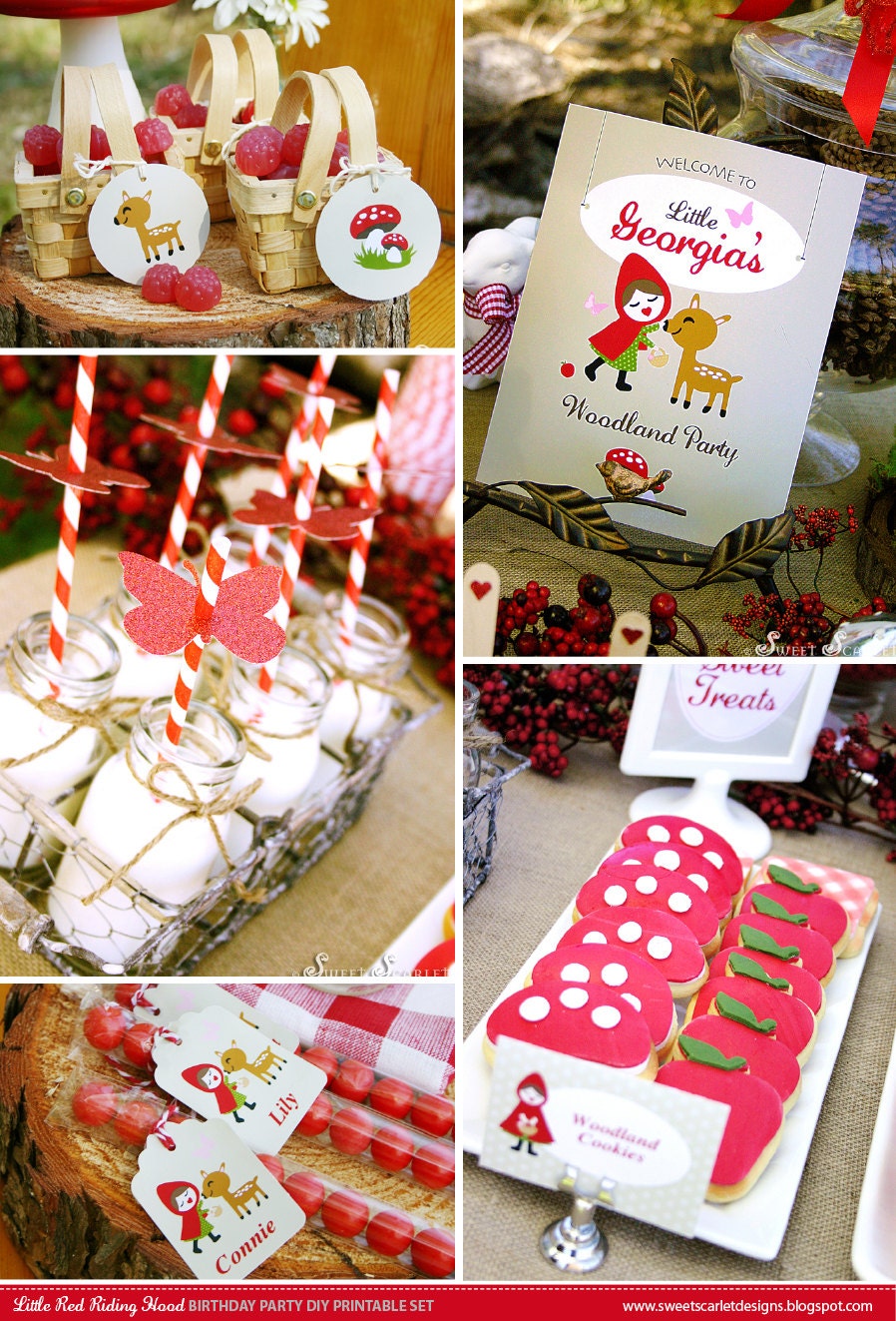 LITTLE Red Riding Hood Printable Set - Cupcake Toppers, Bottle Labels, Favor Tags & more Il_570xn