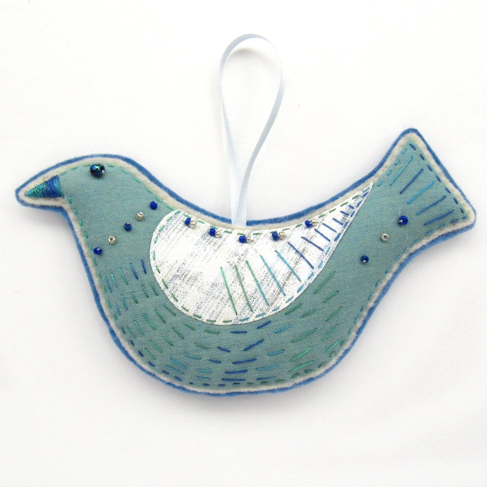 Bird Decoration / Ornament- Blue and White