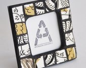 2x2 Mini Photo Frame Black White Gold Mosaic Frame