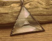 Beveled Stained Glass Triangle necklace