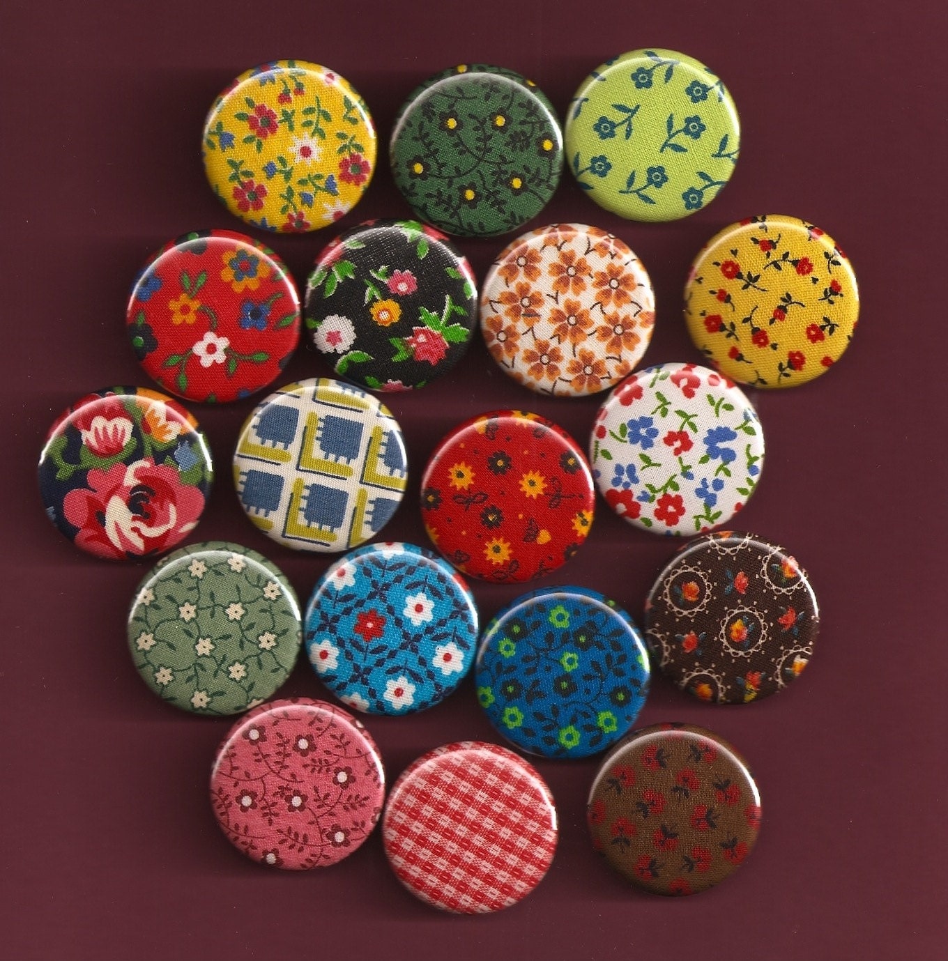 Bag of Buttons - Vintage Fabrics