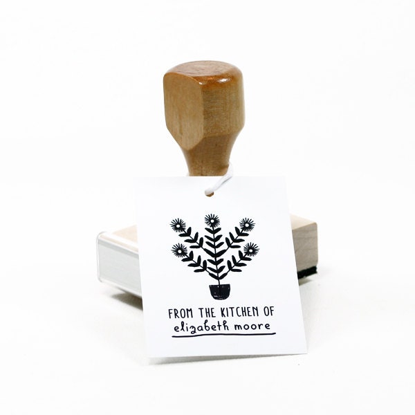 Plant Personalized Rubber Stamp - Custom Name - Custom Stamp