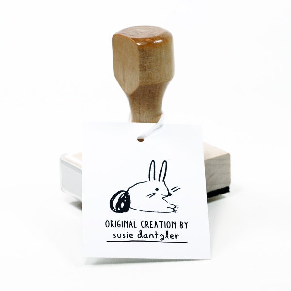 Bunny Personalized Rubber Stamp - Custom Name - Custom Stamp