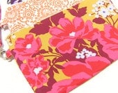 GIFT POUCH, handmade gift, 2 pockets, bridesmaids, flower girls - Rose bouquet in gold