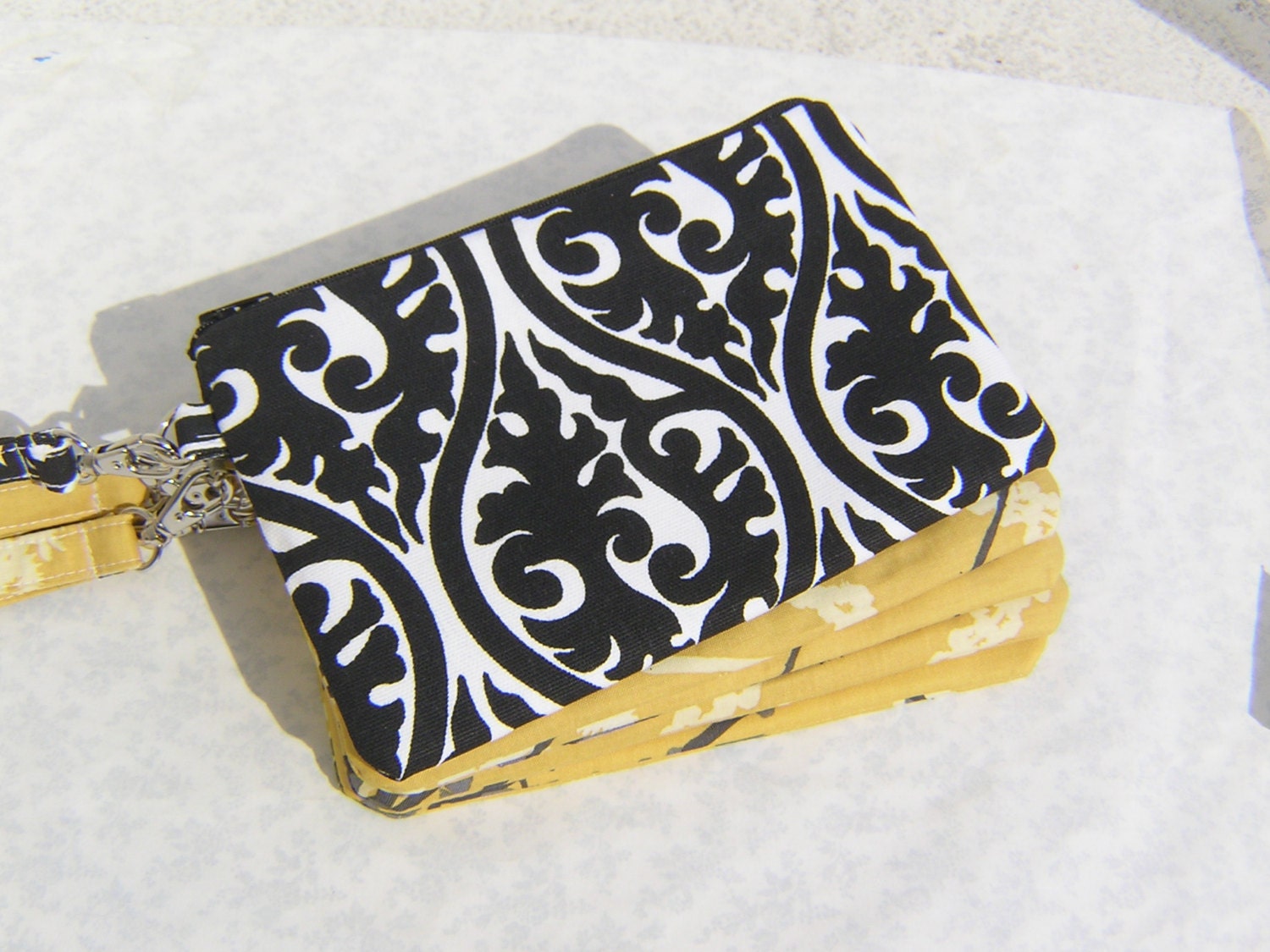 PICK 5 WEDDING CLUTCHES, gift pouch, 2 pockets, handmade, bridesmaids, you choose 5 pouches