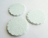Mint Scalloped Circles Punch Tags 24 tags, Gift Tags, Cupcake Toppers, Scrapbooking, Embellishments, Wedding Supplies