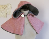 Girls Pink and Grey Hooded Capelet