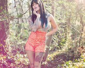 New York Couture Limited Editon CITRUS ORANGE Sequin High Waisted STARGAZER Shorts (fans include Katy Perry)