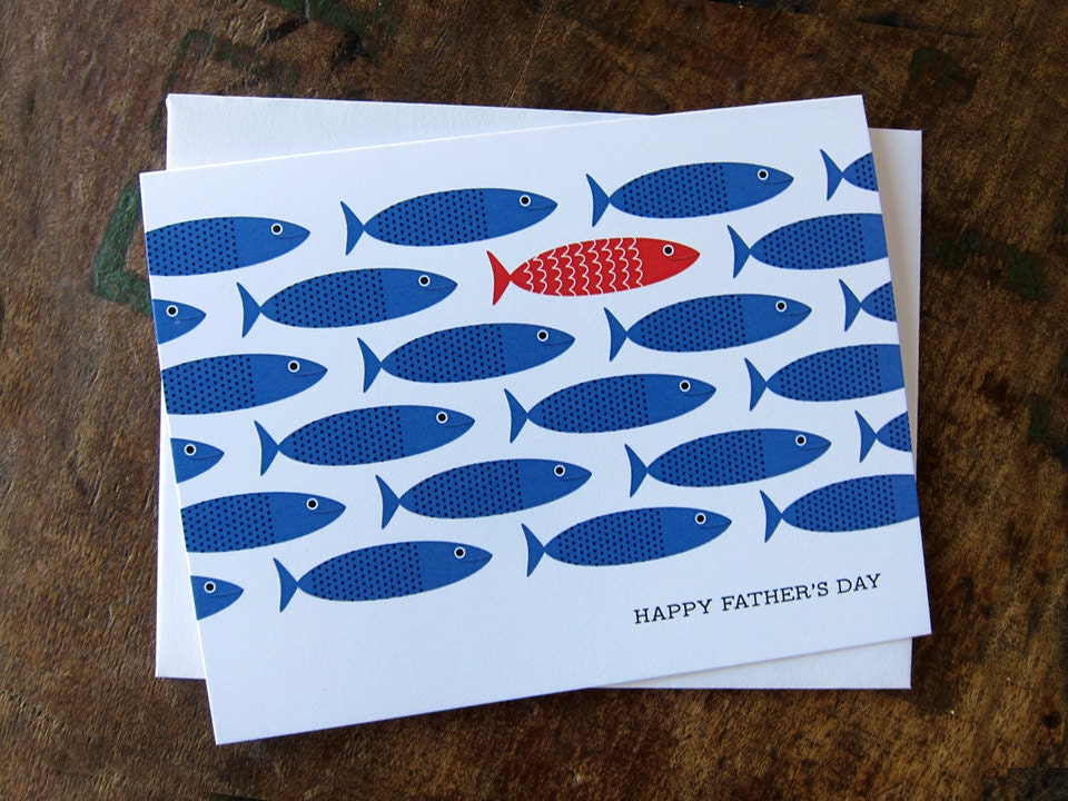 Happy Father's Day - Mid Century Modern Fish Greeting Card